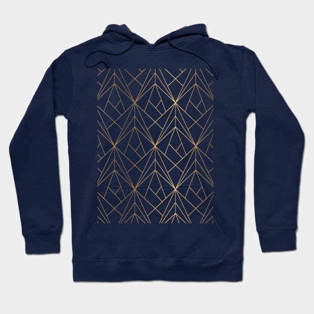 Golden Polygons Hoodie by cosmicapparel